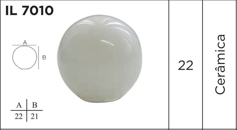 Puxador de Porcelana Branco Italy Line IL 7010