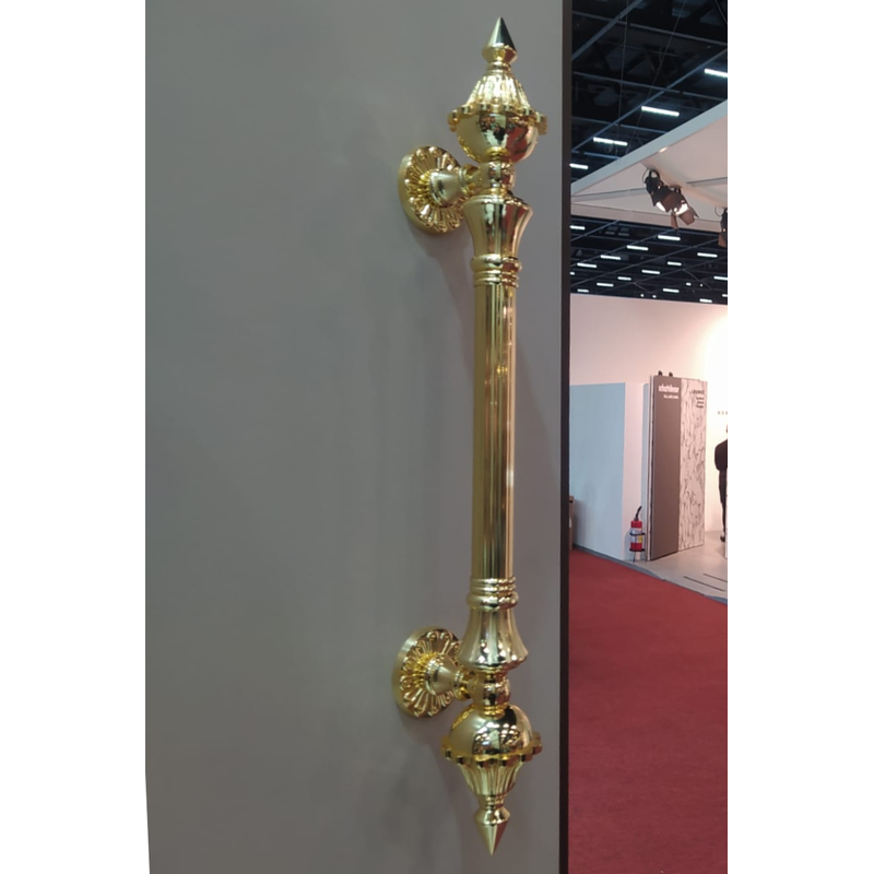 Puxador para Porta Duplo Dourado Ouro Italy Line