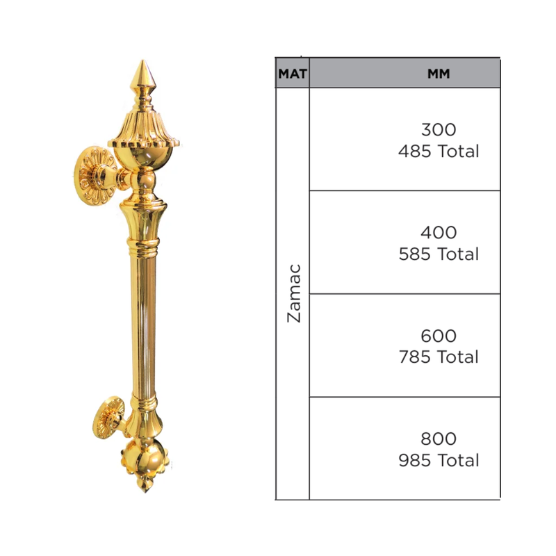 Puxador para Porta Duplo Dourado Ouro Italy Line