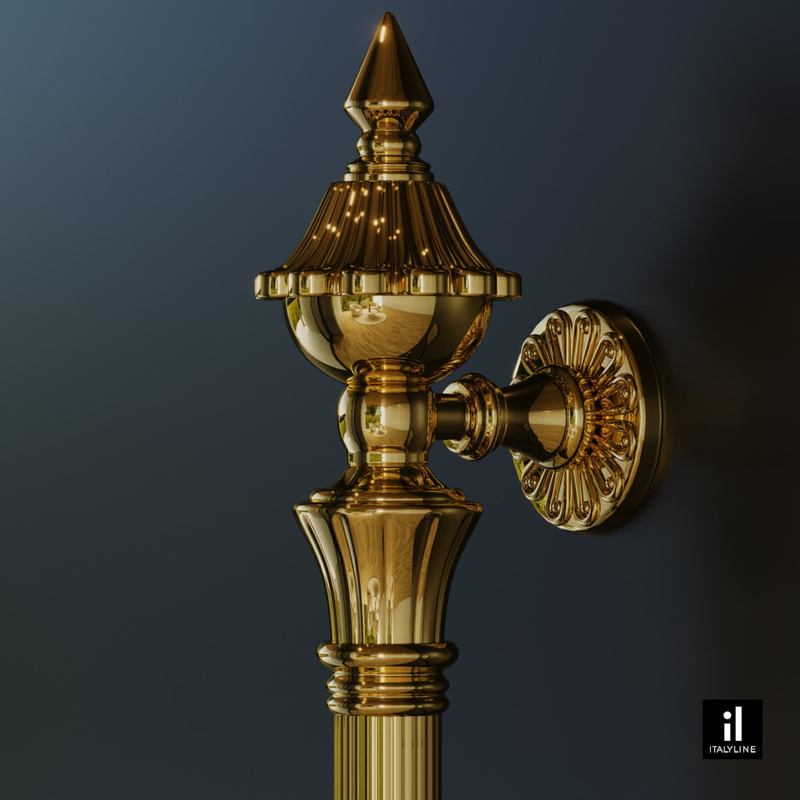 Puxador para Porta Duplo Dourado Ouro Italy Line