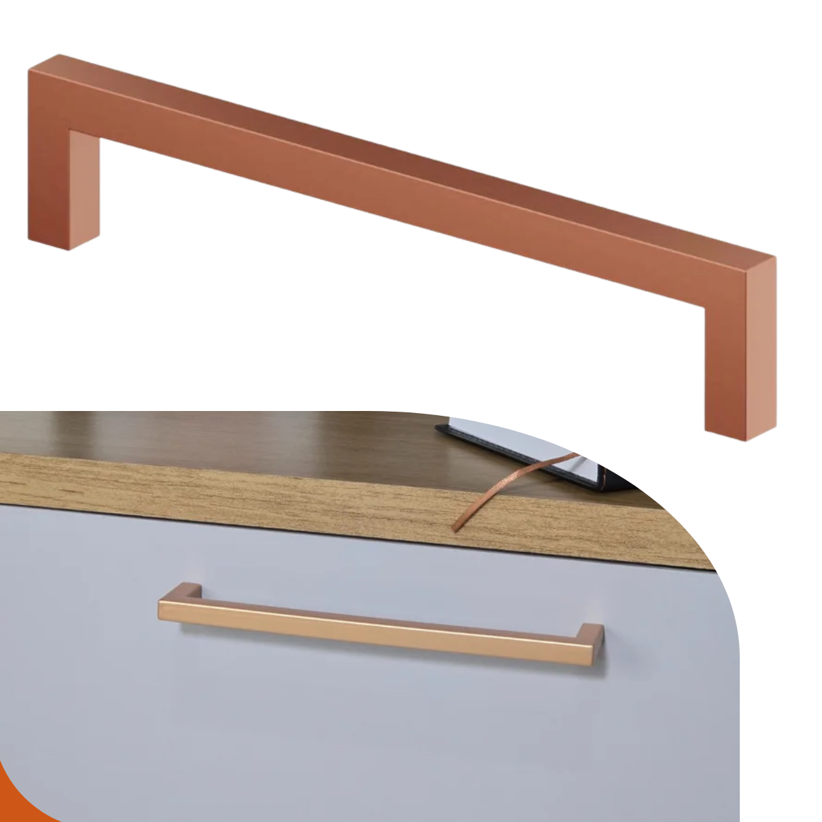 Puxador Alça de Inox Champagne Rosê Italy Line