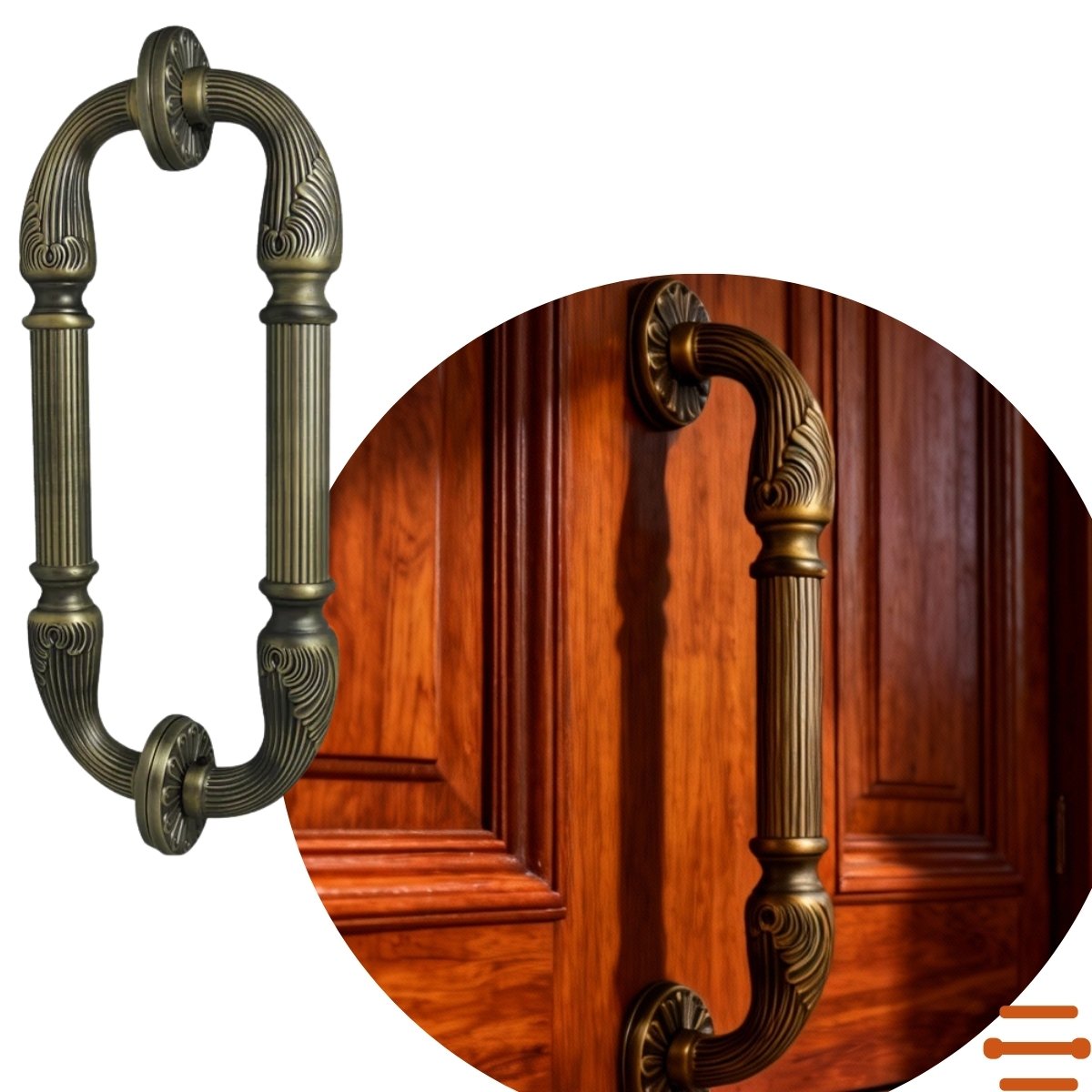 Puxador Duplo em Alumínio Antique Italy Line