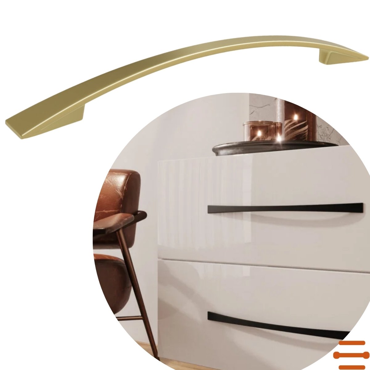 Puxador para Móveis Alça Dourado Fosco Sonico Italy Line