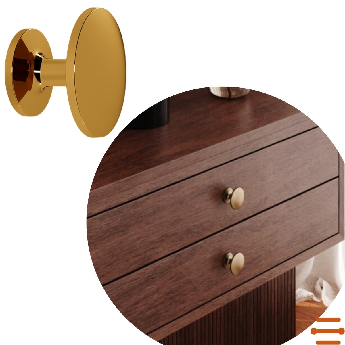 ルーニィ Puxador para Móveis Ponto Sinnai Ouro Real Italy Line IL808